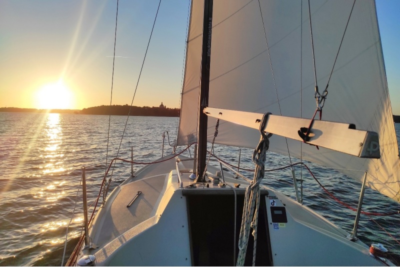 Yachting around Kaunas lagoon