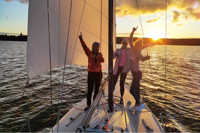 Yachting around Kaunas lagoon