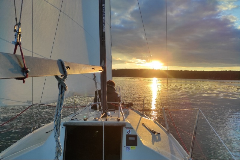 Yachting around Kaunas lagoon