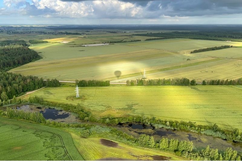 Hot air balloon flight over Vilnius
