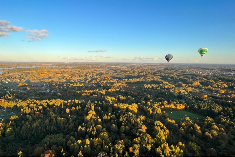 Hot air balloon flight over Vilnius