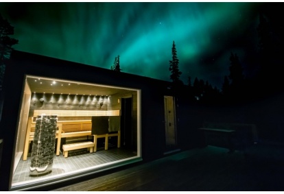 Private use of the glass sauna and outdoor jacuzzi (in winter)