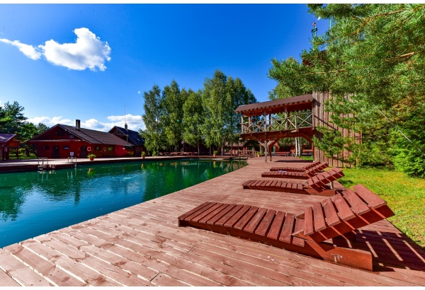 Family accommodation in a log cabin "Aerodream" in Trakai