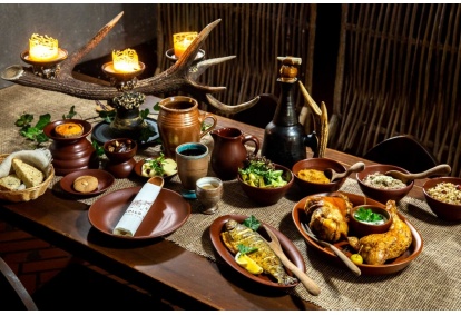 A monk's feast for two at Jaunpils Palace