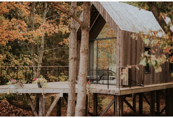 A romantic 2-night stay in a forest or lake cabin with a visit to the sauna