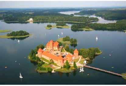 Romantic flight over Trakai for two