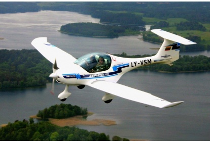 Piloting lesson over Trakai castle