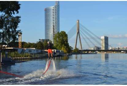 Test flight with flyboard