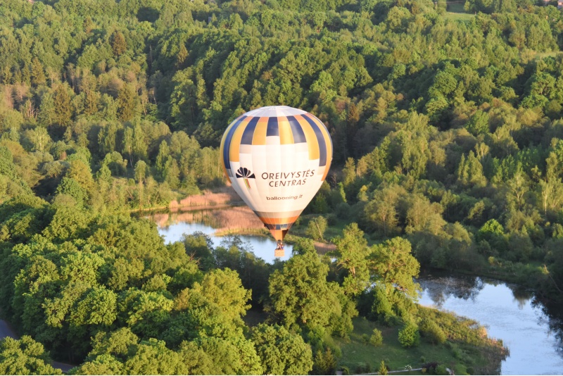 Hot air balloon flight over Vilnius