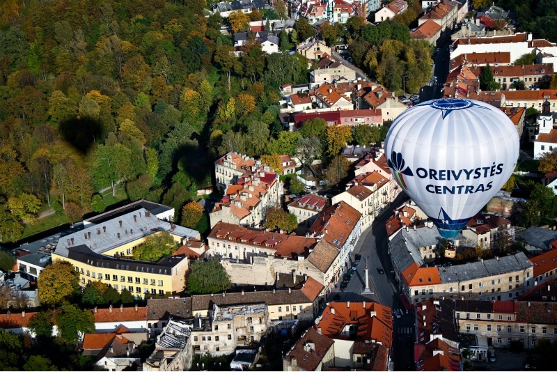 Hot air balloon flight over Vilnius