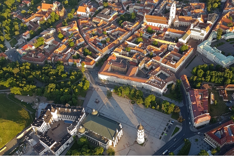 Hot air balloon flight over Vilnius