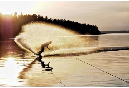 Wakeboarding - entertainment on speedboat in Kaunas