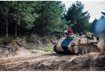 Drive the British army armored car FV432 in Vilnius