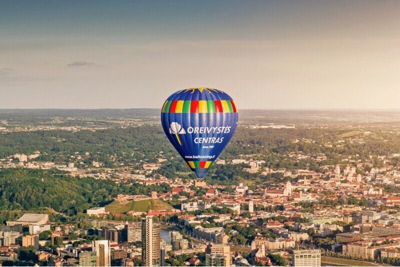Hot air balloon flight over Vilnius