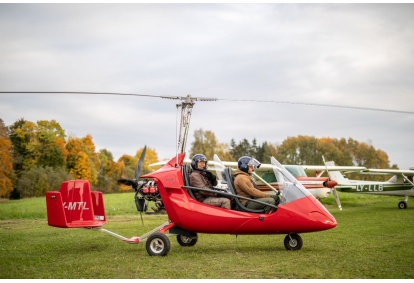 Educational helicopter flight over Kupiškis